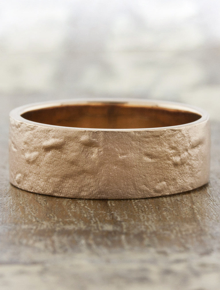 caption:Shown in 14k rose gold, sand blasted finish