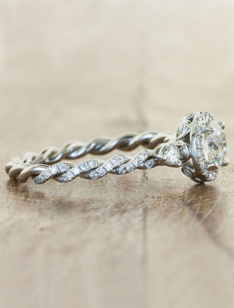 Moissanite Twisted Rope Engagement Ring Setting Keren
