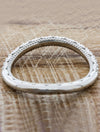 Hand Engraved Curved Wedding Ring with diamonds