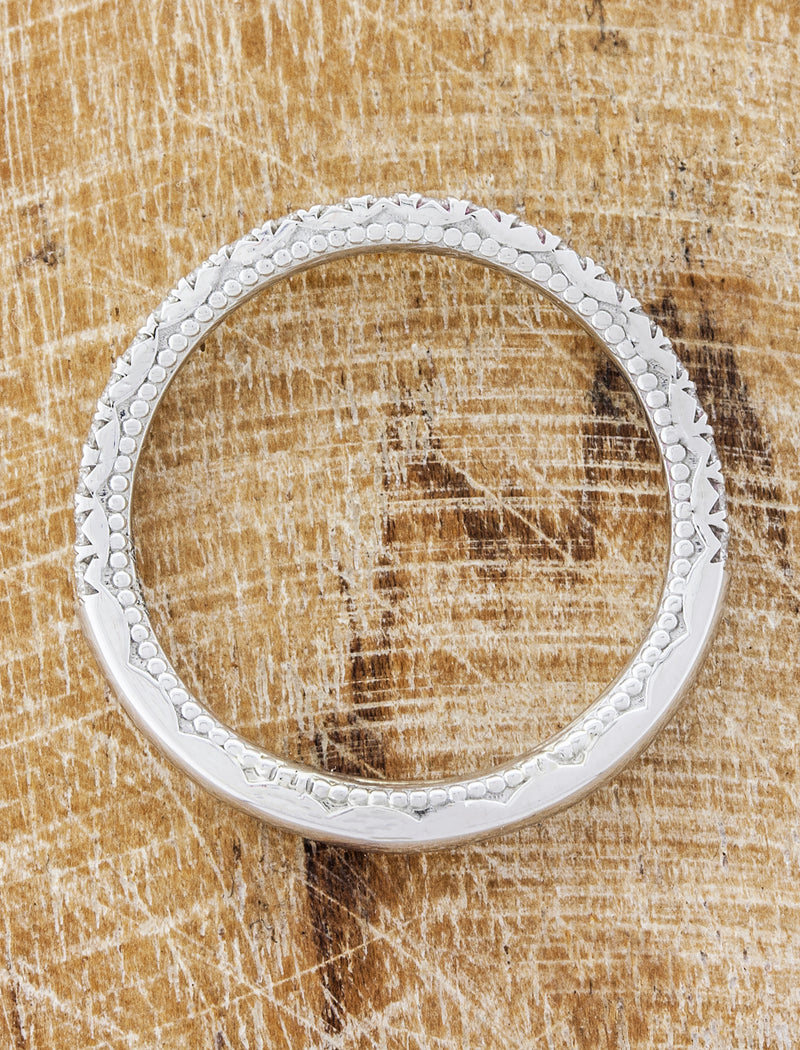 Curved Band Vintage Inspired Wedding Ring 