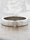 Modern Men's 5mm Wedding Band, Baguette Shaped Diamond  caption: 4.5mm Platinum Band