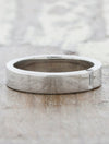 Modern Men's 5mm Wedding Band, Baguette Shaped Diamond 