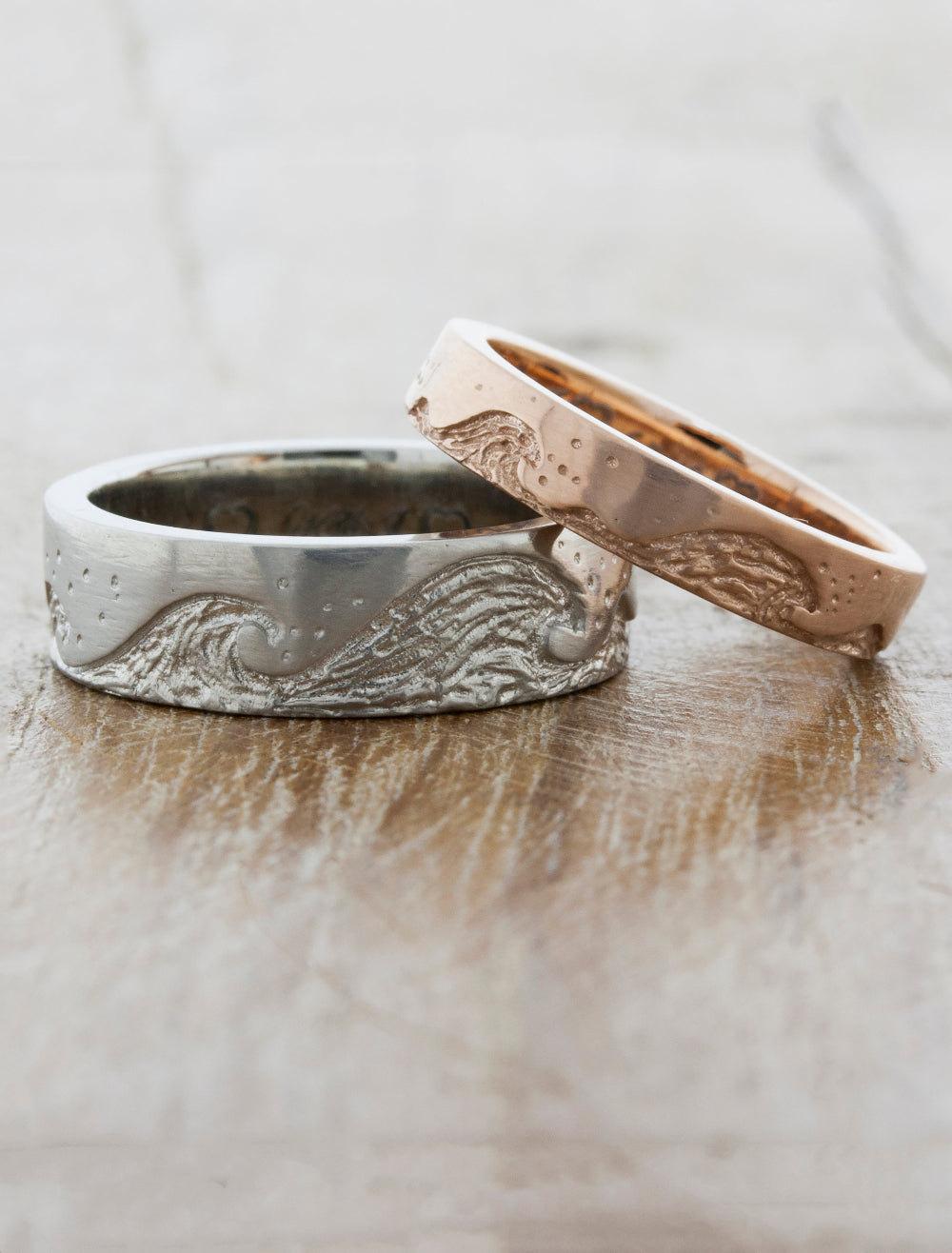 Wading Rings Cascade: Custom Wave Wedding Ring | Ken & Dana Design
