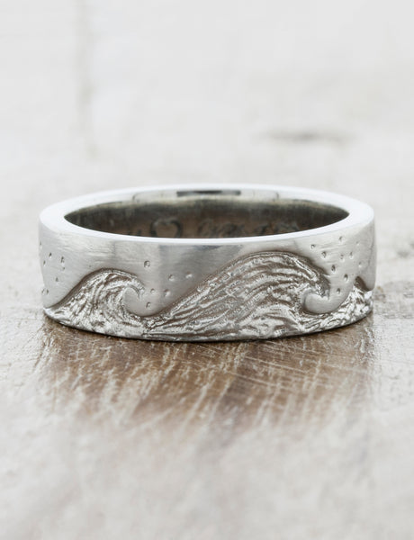 Xena Wedding band inspired by the ocean -- with texture reminescent of  coral or sea sponge – Katie Poterala Jewelry