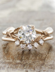 Ken & Dana Pembroke Leaf Prong Diamond Engagement Ring
