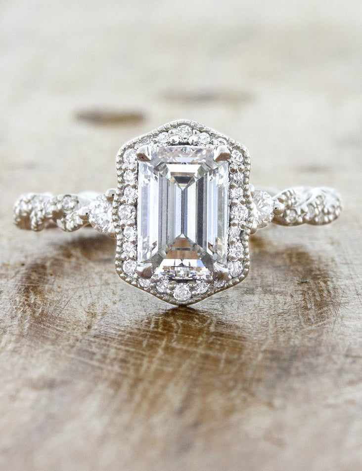 Venetia - Vintage-Inspired Emerald Cut Engagement Ring – Ken & Dana Design