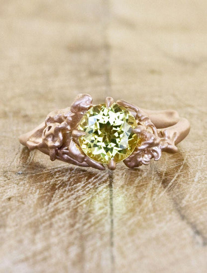 caption:Shown with 1ct yellow sapphire in rose gold