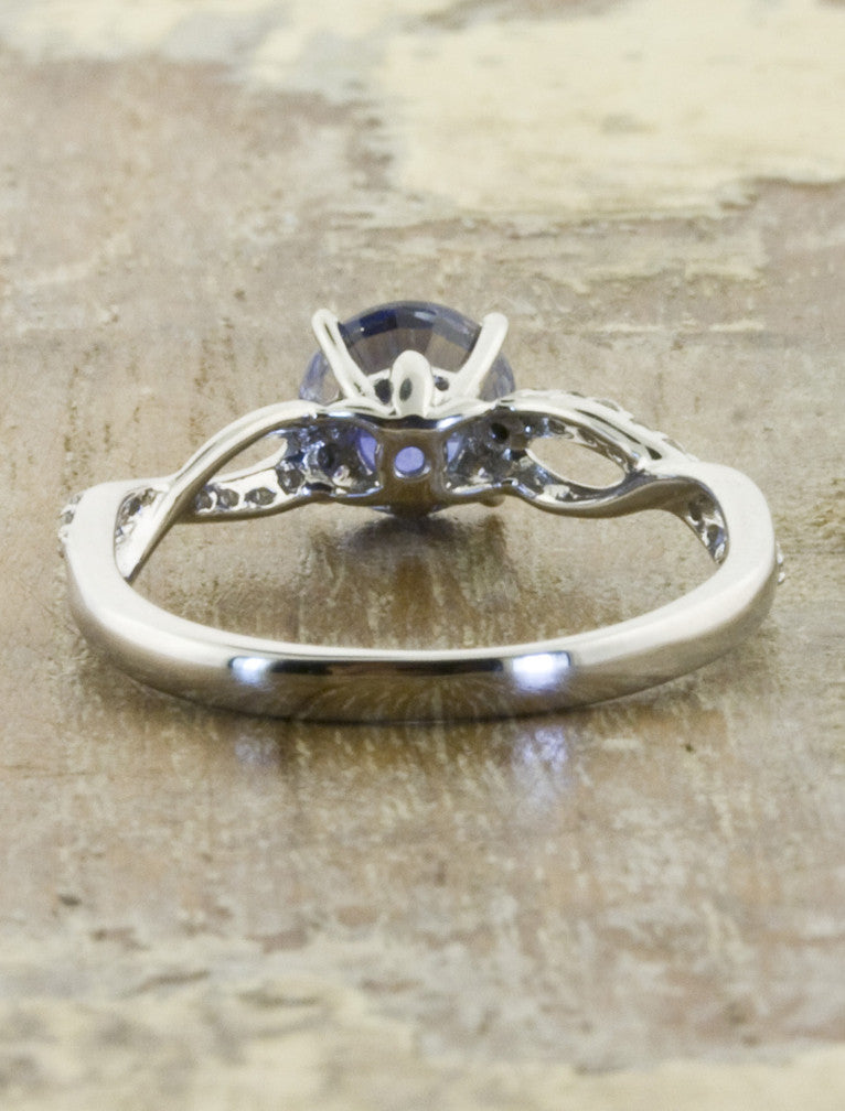 Sapphina: Twist band sapphire engagement ring | Ken & Dana Design