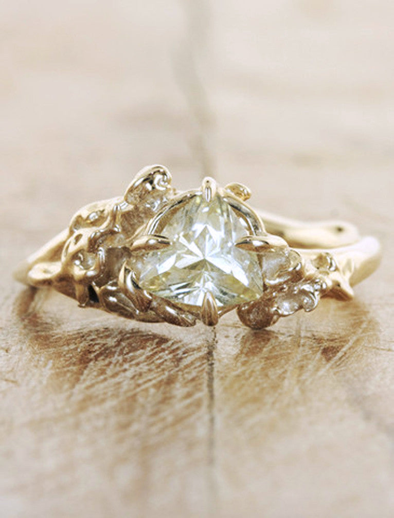 Earthy Engagement Rings Organic Earth Engagement Ring, Herkimer Quartz