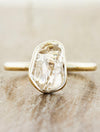 caption:Shown with rough cut diamond in 14k yellow gold