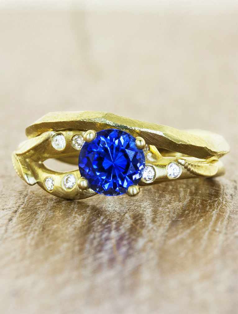 caption:Stacked with Flora wedding band