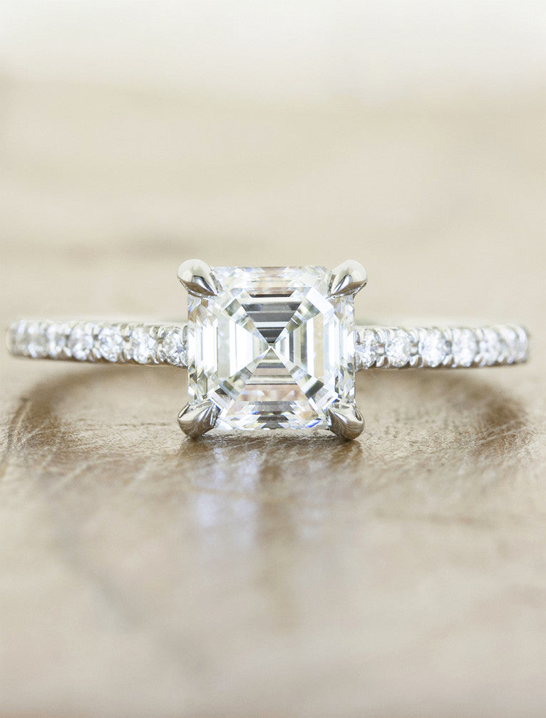 Azadi: Asscher Cut Diamond, Vintage-Inspired Ring | Ken & Dana Design
