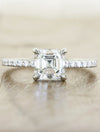 caption:Shown with 1ct asscher cut diamond in platinum