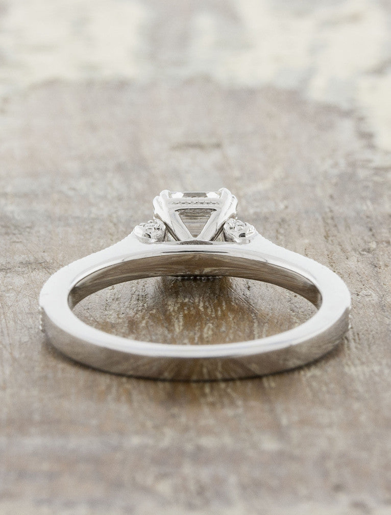 asscher cut diamond engagement ring, antique-inspired
