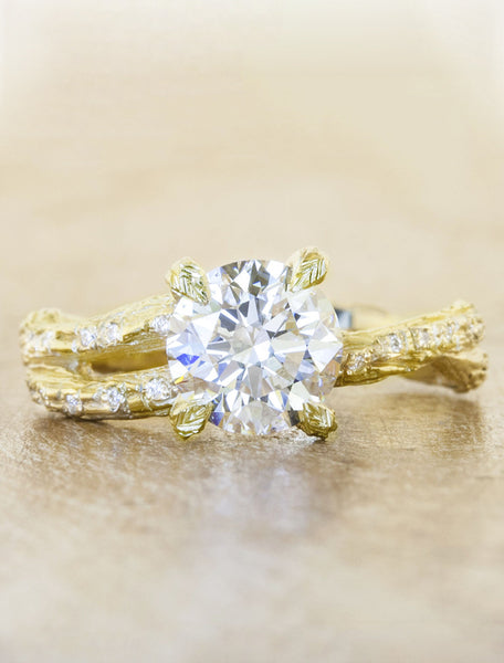 Unique engagement ring - Mable Diamonds caption:1.50ct. Round Diamond 18k Yellow Gold