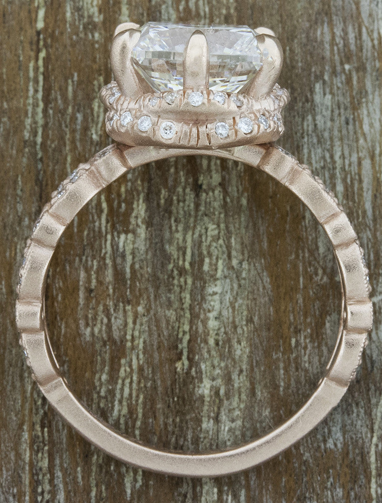 diamond accented split shank engagement ring, round diamond