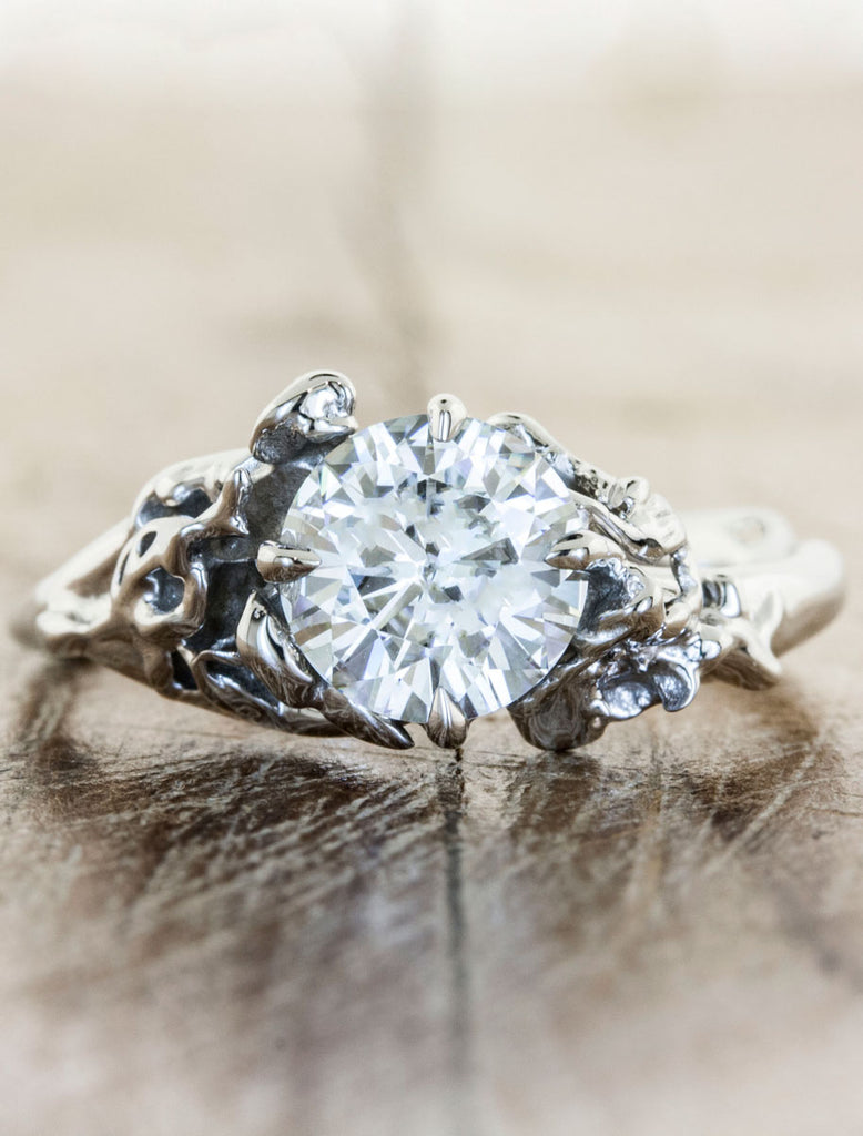 caption:Shown with 1ct round moissanite