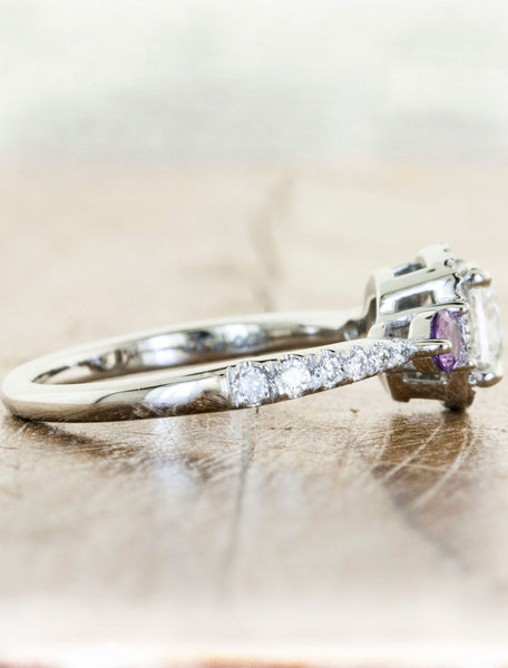 Engagement Rings by Ken & Dana Design - Violetta purple sapphire side view
