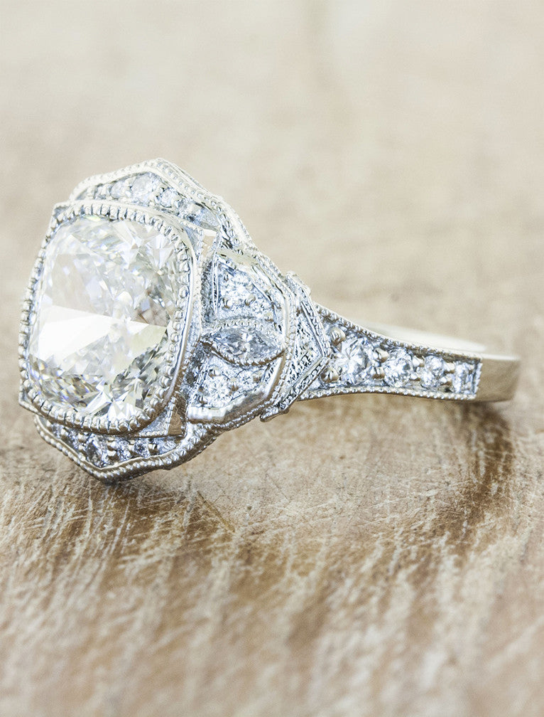 Petal Halo Diamond Ring