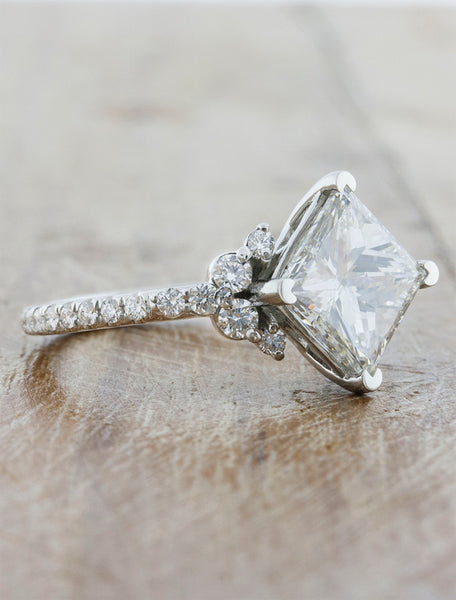 Princess Cut Diamond Wedding Set (Setting Price)