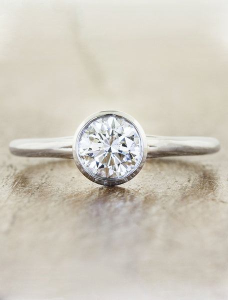14k Solid Yellow And White Gold Round Cut Natural Diamond Engagement R –  ASparklingWorld