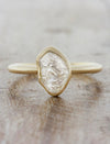 caption:Shown with 1.16ct rough cut diamond in 14k yellow gold