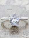 Unique solitaire hidden halo;caption:1.50ct. Oval Diamond 14k White Gold