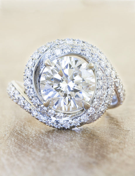 Unique halo engagement rings;caption:2.00ct. Round Diamond Platinum