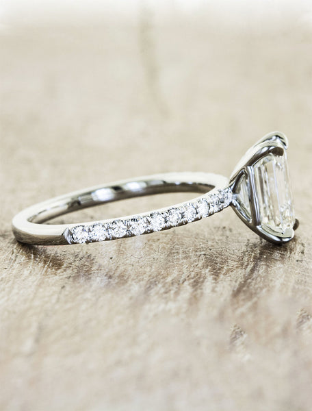 classic emerald cut diamond solitaire engagement ring