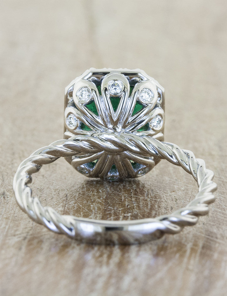 vintage inspired emerald engagement ring