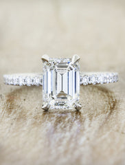 classic emerald cut diamond solitaire engagement ring;caption:1.60ct. Emerald Cut Diamond Platinum