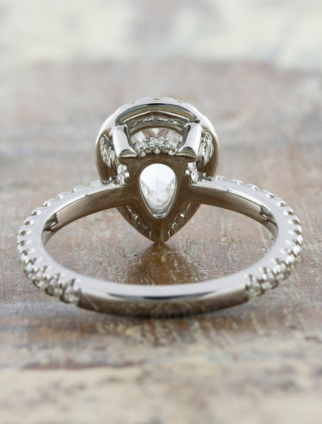 Halo Pear Shaped Engagement Ring