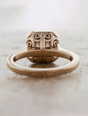 Halo Padparadscha Sapphire Engagement Ring