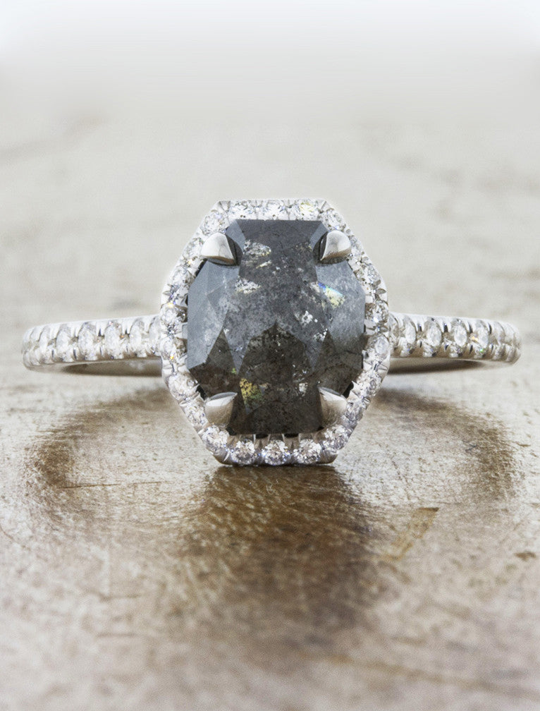 grey galaxy diamond engagement ring