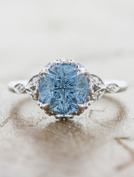Vintage Inspired Aquamarine Engagement Ring