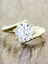 caption:Shown with 2.5ct round diamond in 14k yellow gold