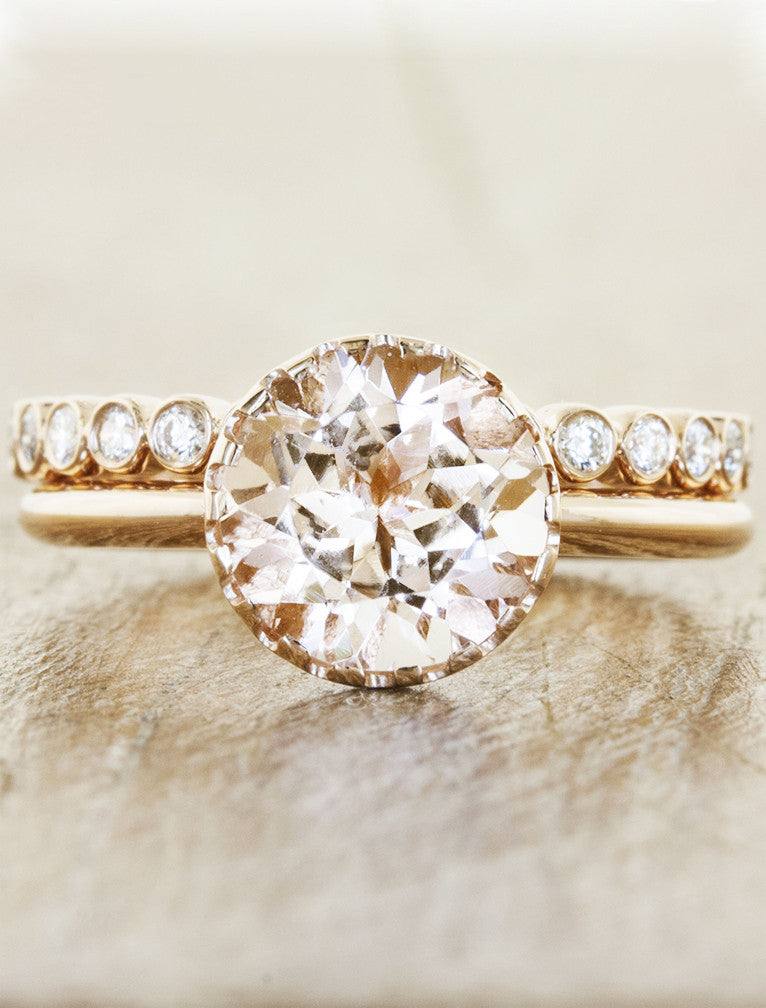 round morganite engagement ring in rose gold