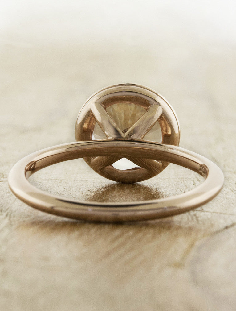 elegant basket - round morganite engagement ring in rose gold