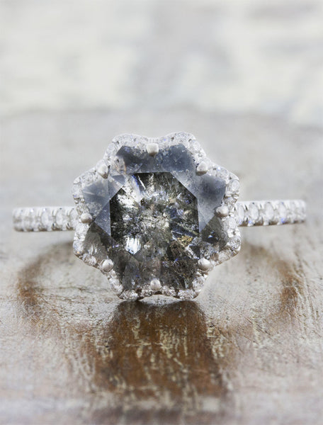 Light grey diamond engagement ring Clearance