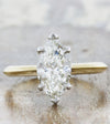 caption:Customized with marquise diamond & tapered band in mixed metal setting 