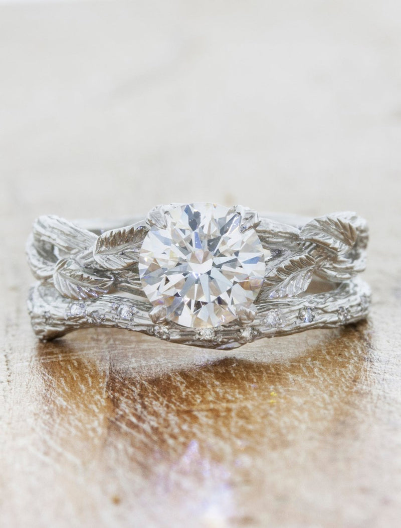 caption:Stacked with Lorelei engagement ring