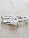 caption:Customized with 1ct princess cut diamond in platinum