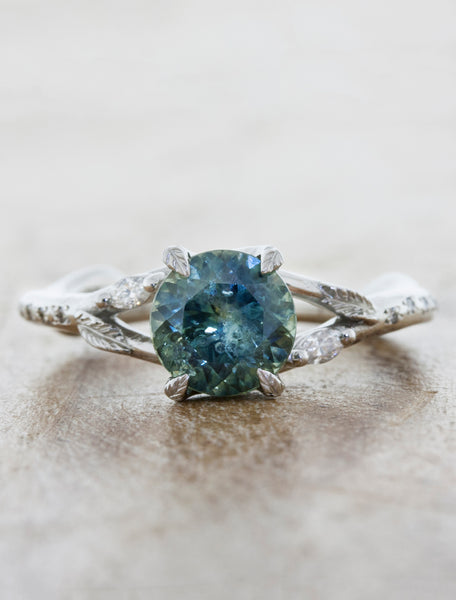 Nature Inspired Montana Sapphire Engagement Ring