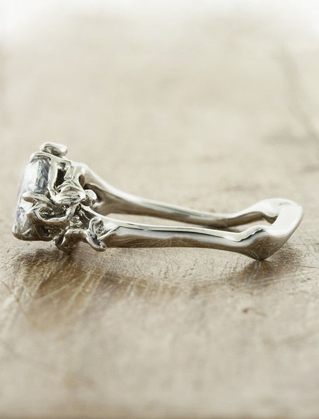 organic shaped diamond engagement ring