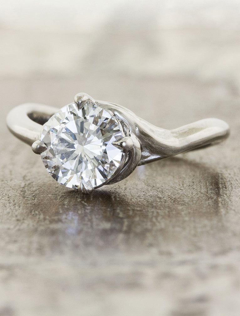 nature inspired engagement ring - Kalyssa caption:1.25ct. Round Diamond Platinum
