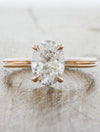 caption:Shown with 1ct oval in 14k rose gold 