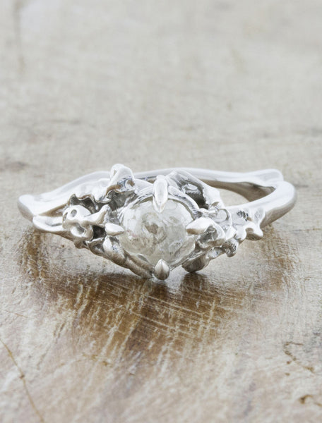 Handmade Uncut Grey Diamond Sterling Silver &am... - Folksy