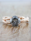 caption:Customized with 1.15ct round grey diamond in 14k rose gold