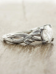 tree bark infinity band solitaire ring