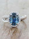 caption:Shown with oval blue sapphire in 14k white gold